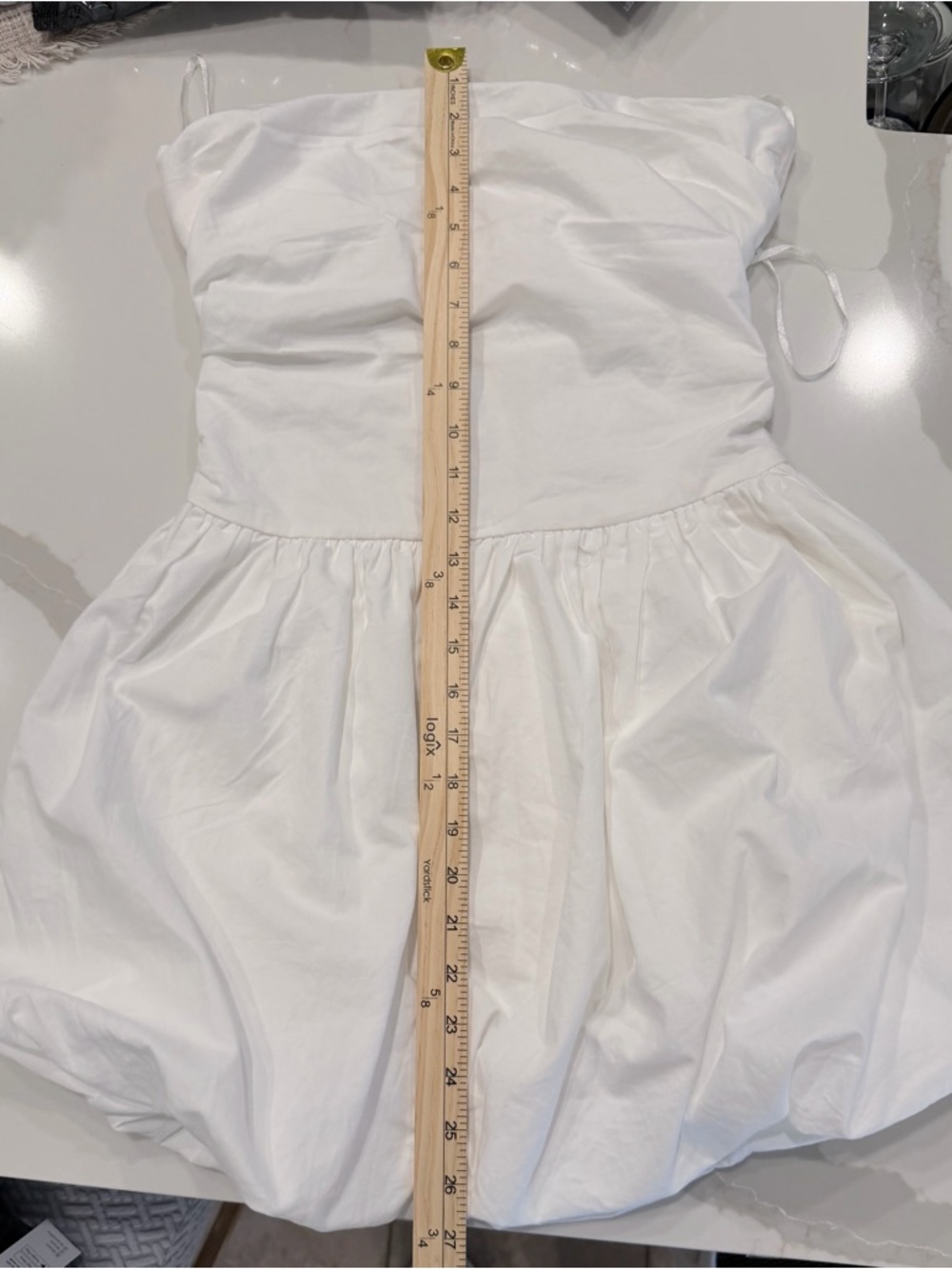 ILLA ILLA White Ruched Strapless Dress - Picture 9 of 9